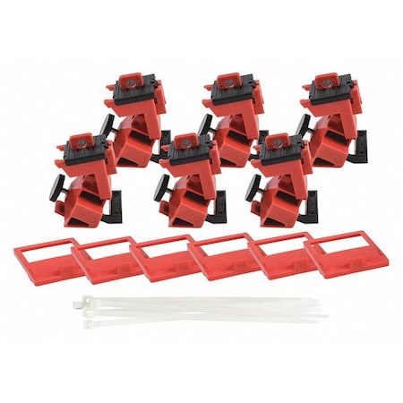 Single Pole Breaker Lockout, Circuit Breaker with Standard Nylon Cable Ties, 480/600V AC, 1 Poles