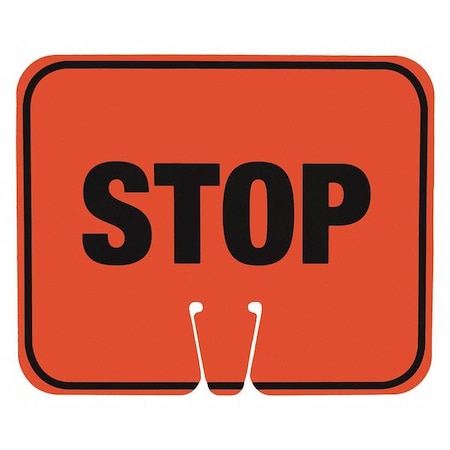 Traffic Cone Sign, ABS Plastic, 10 1/2 in Height, 12 1/2 in Length, 1 lb, Orange/Black