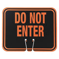 Traffic Cone Sign, ABS Plastic, 10 1/2 in Height, 12 1/2 in Length, 1 lb, Orange/Black