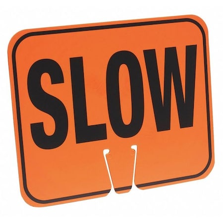 Traffic Cone Sign, ABS Plastic, 10 1/2 in Height, 12 1/2 in Length, 1 lb, Black/Orange