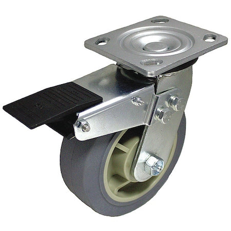 NSF-Listed Plate Caster, 300 lb. Ld Rating, Roller