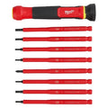 Multi-Bit Screwdriver, 6 3/4 in L, 8 pcs