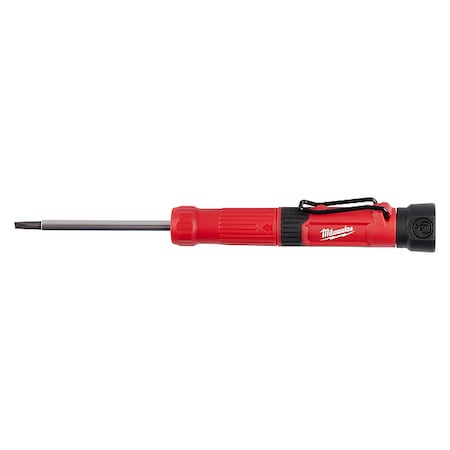 Multi-Bit Screwdriver, Chrome Metal, 4 pcs