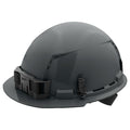 BOLT Gray Front Brim Vented Hard Hat w/4pt Ratcheting Suspension - Type 1, Class C