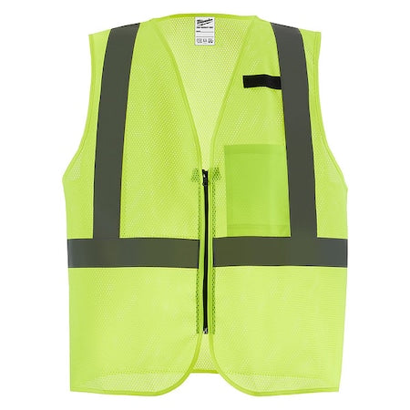Class 2 High Visibility Yellow Mesh One Pocket Safety Vest - L/XL (CSA)