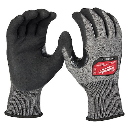 Cut-Resistant Dipped Gloves, Cut Level A3 , Nitrile , Rough , 2XL 1 PR