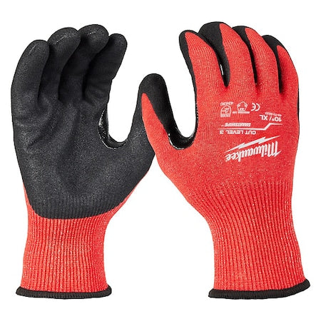 Work Gloves, Cut Level A3 , Dipped , Nitrile , Sandy , XL 1 PR