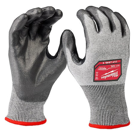 Cut-Resistant Dipped Gloves, Cut Level A5 , Dipped , Polyurethane , Rough , 2XL 1 PR