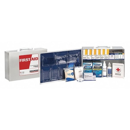 First Aid Kit and Housing, Metal Cabinet, 355 Components, 75 People Served