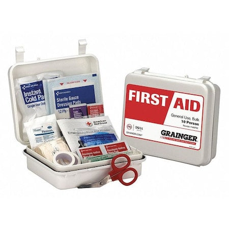 First Aid Kit and Housing, Plastic 54 Components, 10 People Served