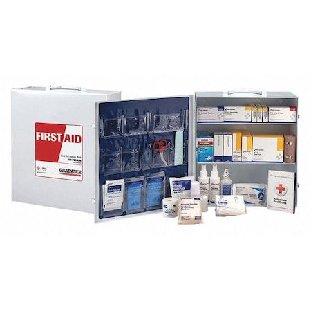 First Aid Kit and Housing, Metal Cabinet, 404 Components, 100 People Served