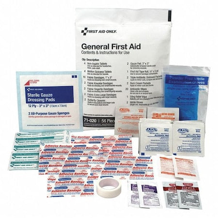 First Aid Kit and Housing, Plastic Not Applicable, 58 Components, 1 People Served