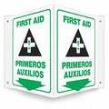 FIRST AID/PRIMEROS AUXILIOS, 14 in W x 12 in H, V-Shape Projection, PETG, 480Y38