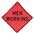 Men Working Traffic Sign, 48 in Height, 48 in Width, Polyester, PVC, Diamond, English