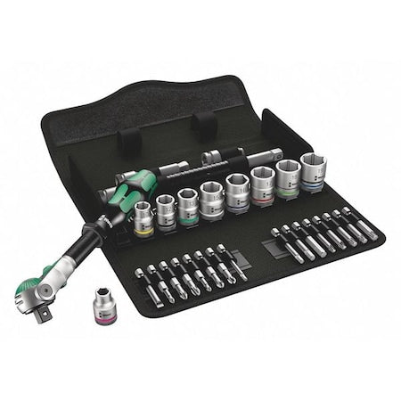 3/8" Drive Ratchet Set SAE, Torx(R) 29 Pieces 8 mm to 19 mm , Chrome
