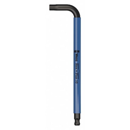 Plain L Key Hex Key, 10 mm Tip Size, 9 in Long, 1 11/16 in Short