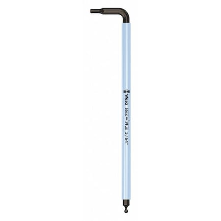 Plain L Key Hex Key, 5/64 in Tip Size, 4 in Long, 4 in Short