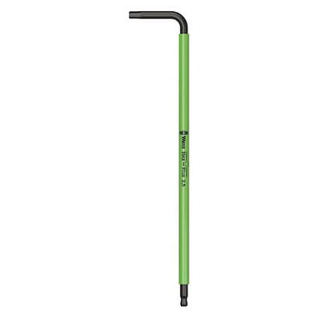 Plain L Key Hex Key, 2.5 mm Tip Size, 4 7/16 in Long, 3/4 in Short