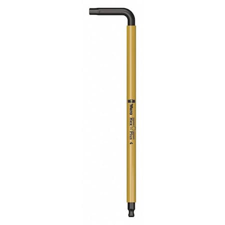 Plain L Key Hex Key, 4 mm Tip Size, 5 3/8 in Long, 1 in Short