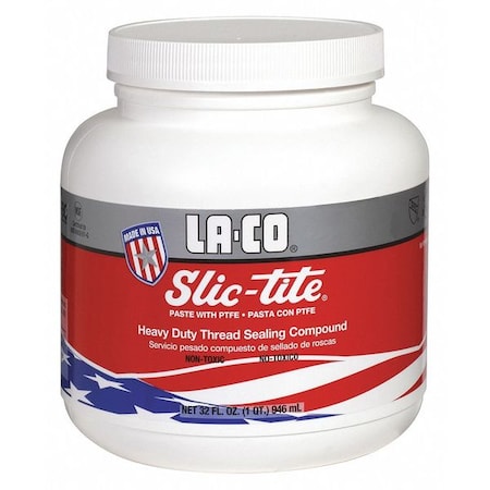 Pipe Thread Sealant, Slic-Tite, White, Paste, 32 fl oz, Brush-Top Can