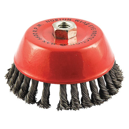 Cup Brush, Knotted, 6" dia., Arbor Hole