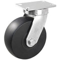 Plate Caster, 3000 lb. Ld Rating, Bk Wheel