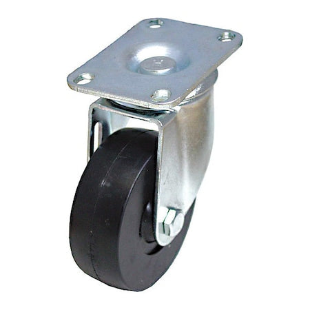 NSF-Listed Plate Caster, 325 lb. Ld Rating, Bk Wheel