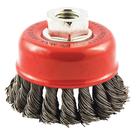 Cup Brush, Knotted, 2-3/4" dia., Arbor Hole