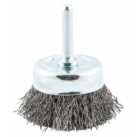 Cup Brush, Crimped, 1-3/4" dia., Shank