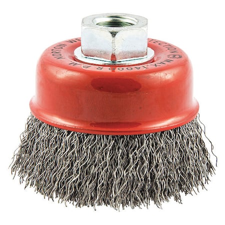 Cup Brush, Crimped, 3" dia., Arbor Hole