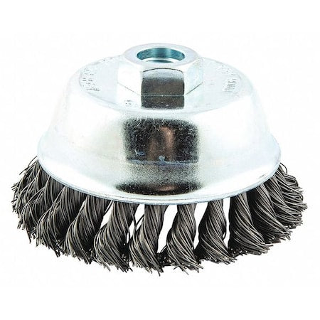 Cup Brush, Knotted, 4" dia., Arbor Hole