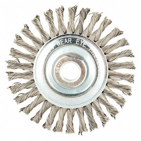 Wire Wheel Brush, Twisted, Stainless Steel