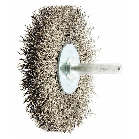 Wire Wheel Brush, Crimped, Stainless Steel