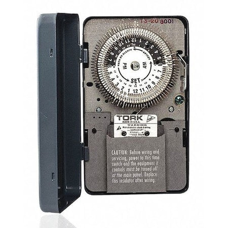 Electromechanical Timer, 24 hr, SPDT, Metal