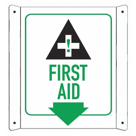 FIRST AID, 8 in W x 10 in H, Horizontal Rectangle, Aluminum, LCDF-0004-NA_8x10