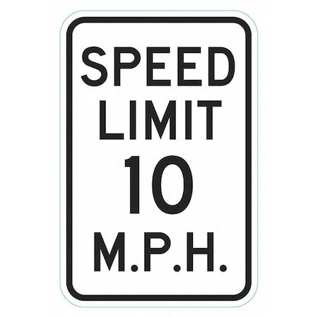 Speed Limit, Speed Control & Radar Speed Traffic Sign, 18 in H, 12 in W, Aluminum, T1-6255-HI_12x18