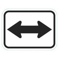 Arrow Double Traffic Sign, 9 in Height, 12 in Width, Aluminum, Horizontal Rectangle, No Text