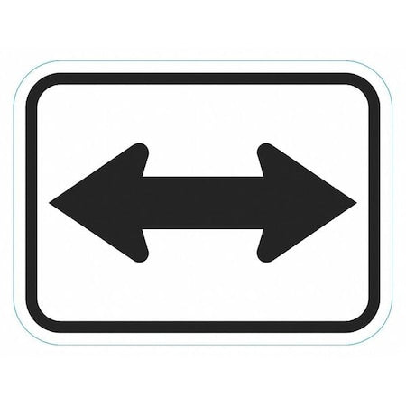 Arrow Double Traffic Sign, 9 in Height, 12 in Width, Aluminum, Horizontal Rectangle, No Text