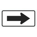 Arrow Traffic Sign, 12 in H, 24 in W, Aluminum, Horizontal Rectangle, No Text, T1-6279-HI_24x12
