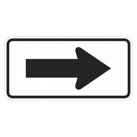 Arrow Traffic Sign, 12 in H, 24 in W, Aluminum, Horizontal Rectangle, No Text, T1-6279-HI_24x12