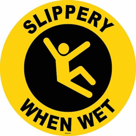 Floor Sign, 8 in H, 8 in W, Vinyl, Circle, English, FS-8-811, PK2