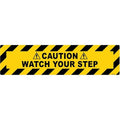Floor Sign, 6 in H, 24 in W, Vinyl, Horizontal Rectangle, English, FS-624-617