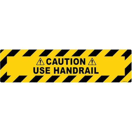 Floor Sign, 6 in H, 24 in W, Vinyl, Horizontal Rectangle, English, FS-624-618