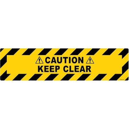 Floor Sign, 6 in H, 24 in W, Vinyl, Horizontal Rectangle, English, FS-624-619