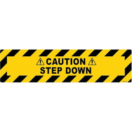 Floor Sign, 6 in H, 24 in W, Vinyl, Horizontal Rectangle, English, FS-624-621