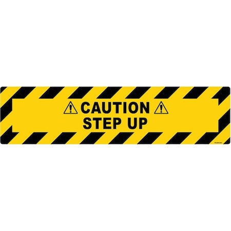 Floor Sign, 6 in H, 24 in W, Vinyl, Horizontal Rectangle, English, FS-624-622