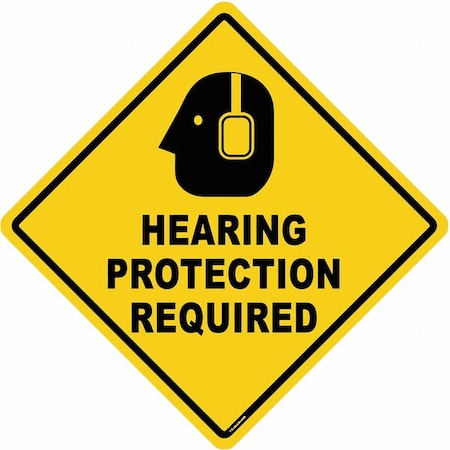Anti-Slip Floor Sign, 17 in H, 17 in W, Vinyl, Diamond, English, FS-DIAM-506