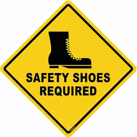 Anti-Slip Floor Sign, 17 in H, 17 in W, Vinyl, Diamond, English, FS-DIAM-510