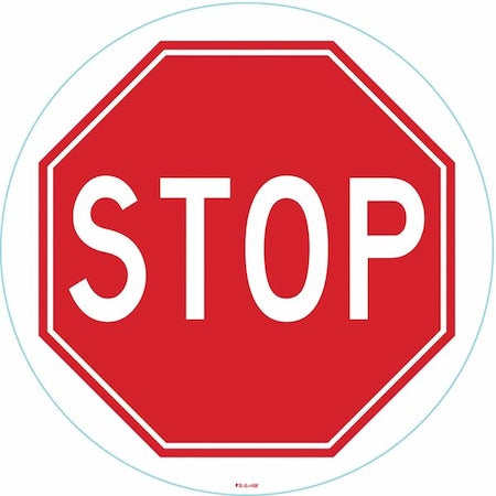 Anti-Slip Floor Sign, 8 in H, 8 in W, Vinyl, Circle, English, FS-8-802, PK2