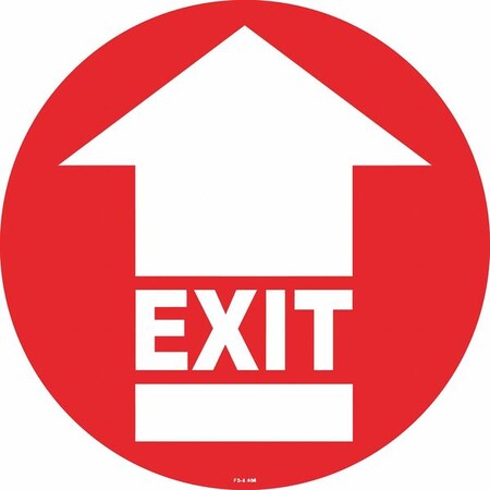 Floor Sign, 8 in H, 8 in W, Vinyl, Circle, English, FS-8-806, PK2